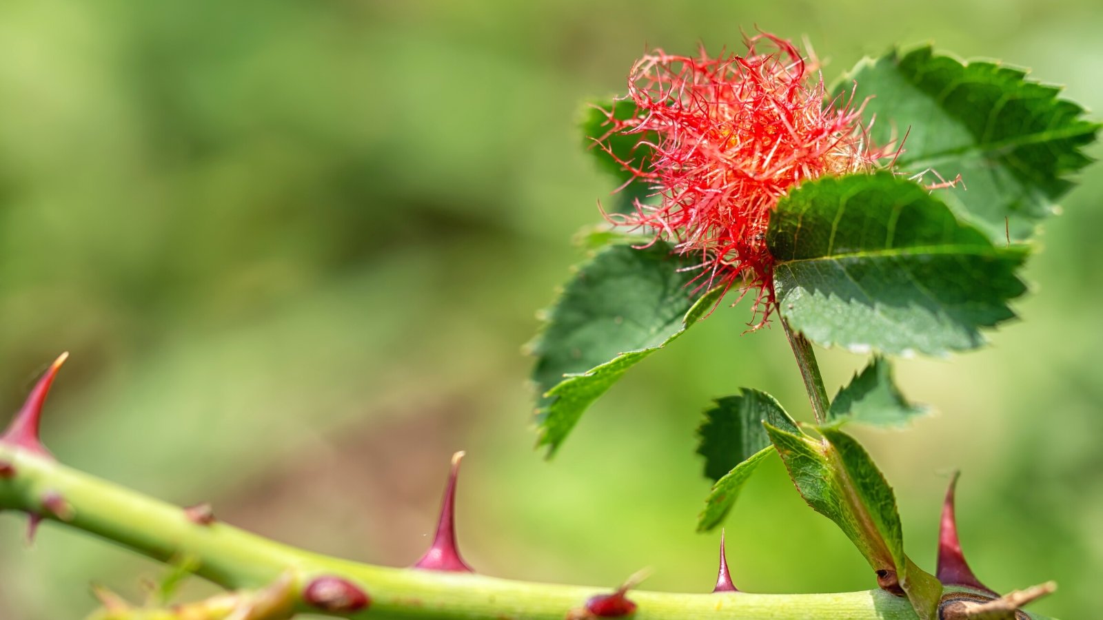 The Cause of Fuzzy Growths on Rose Bushes